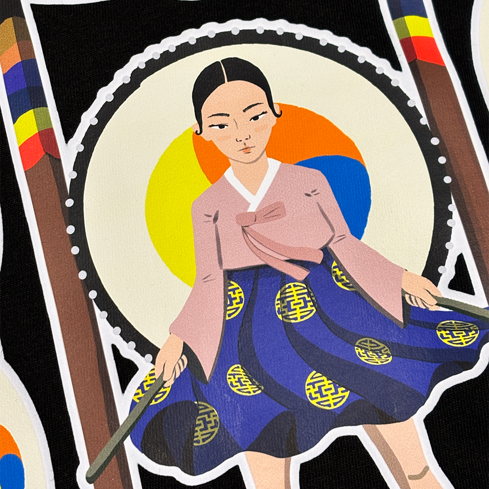 Korean percussion performance long sleeve